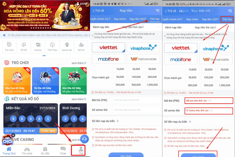 nạp tiền sodo casino qua thẻ cào điện thoại